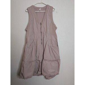 Daily Practice Trek Utility Mini Tank Top Dress Womens XL‎ Tan Grunge Sleeveless
